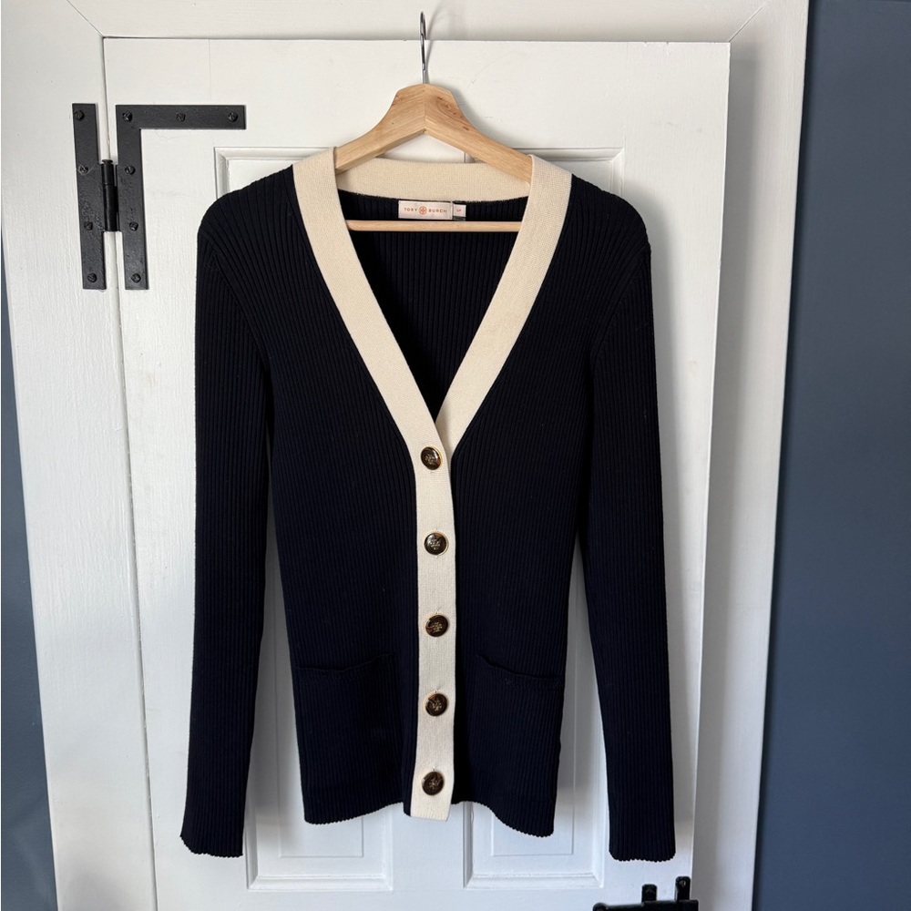 Tory Burch Simone Ribbed Cardigan